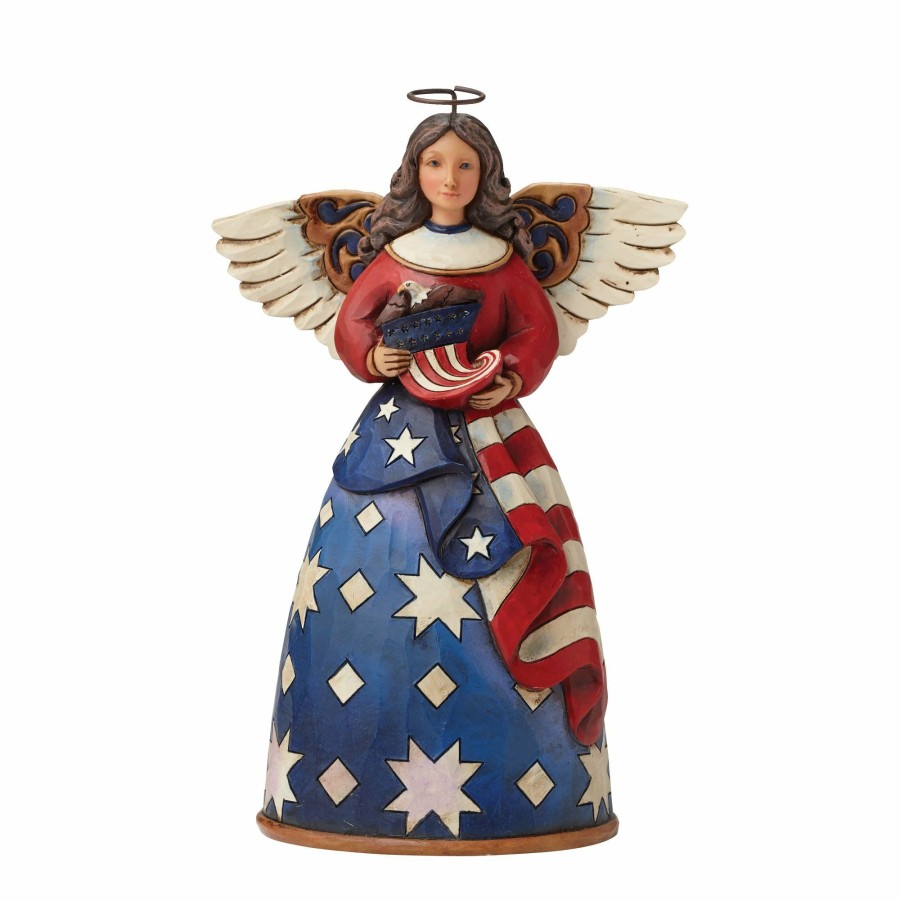 Most Popular * | Discount Heartwood Creek Patriotic Angel In Flag Dress