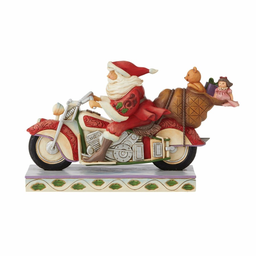 Decoration * | New Heartwood Creek Santa Riding Motorcycle