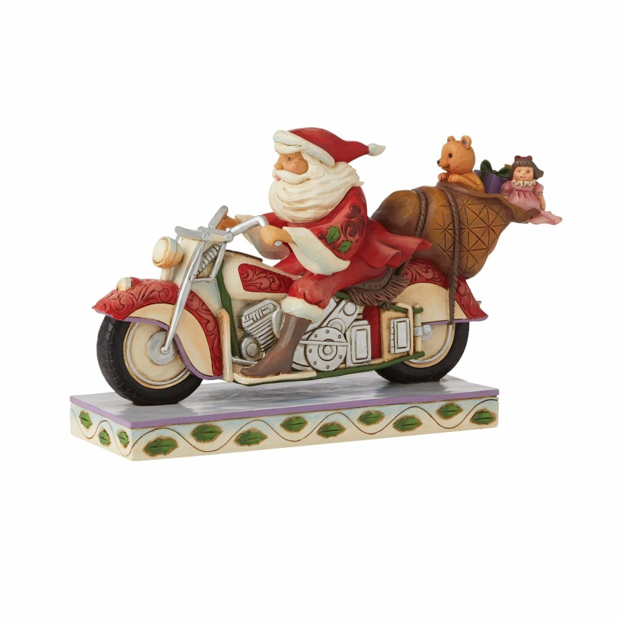 Decoration * | New Heartwood Creek Santa Riding Motorcycle