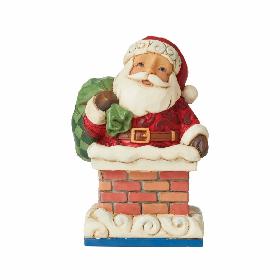 Decoration * | Outlet Heartwood Creek Santa In Chimney Mini