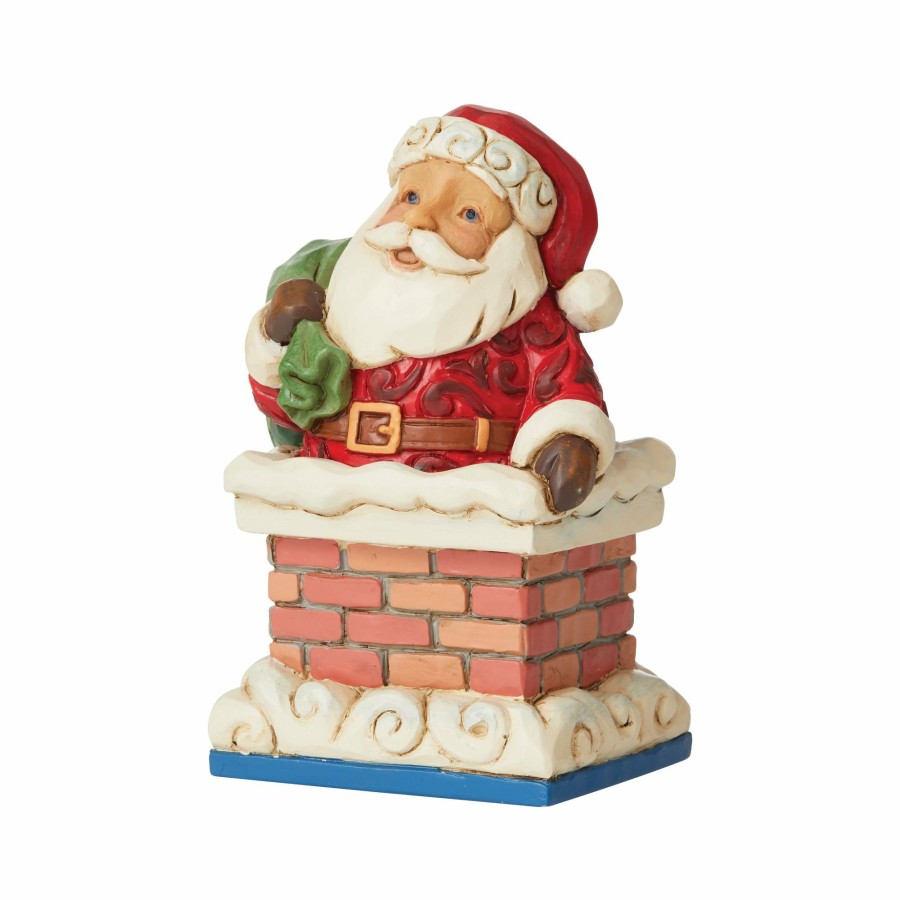 Decoration * | Outlet Heartwood Creek Santa In Chimney Mini