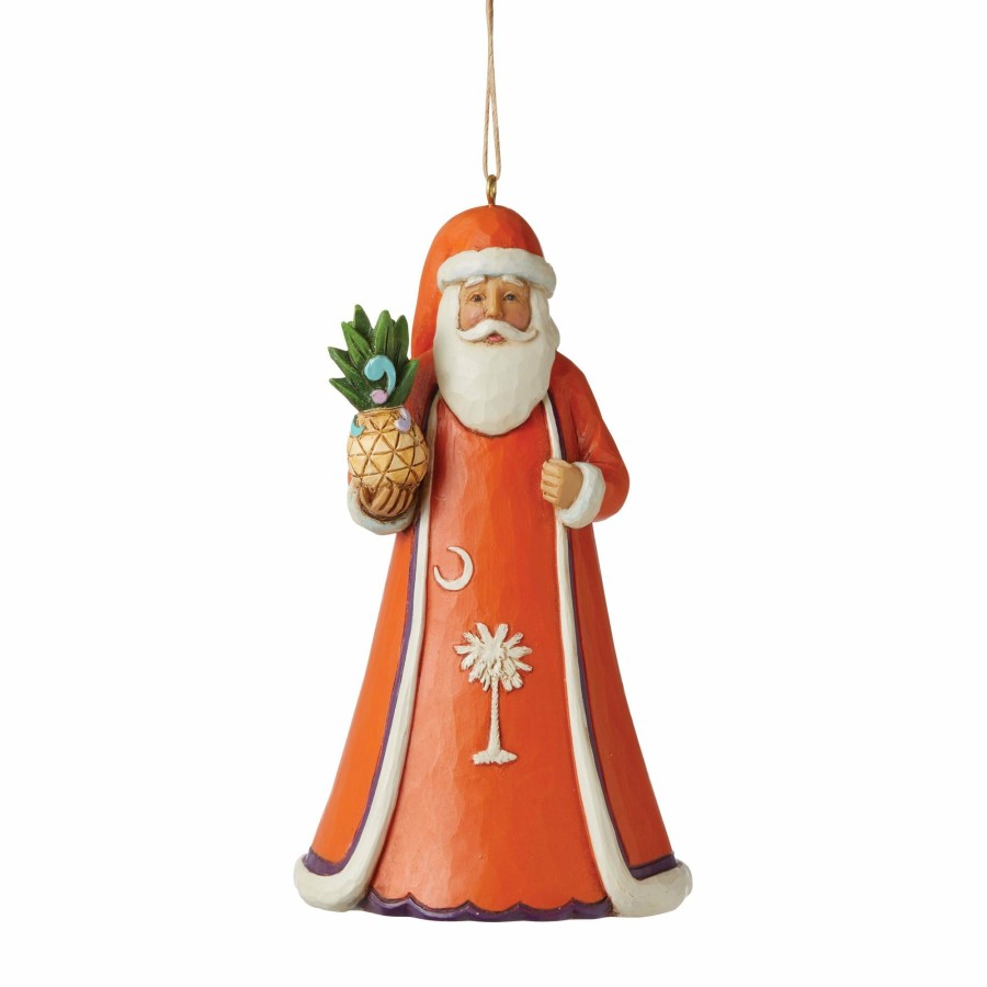 Decoration * | Outlet Heartwood Creek Southcarolina Orange Santa Orn