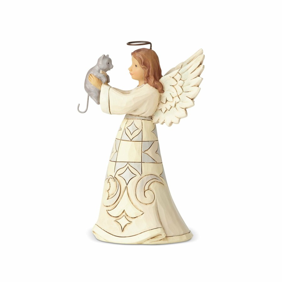 Decoration * | Outlet Heartwood Creek Pint Sized Angel With Cat