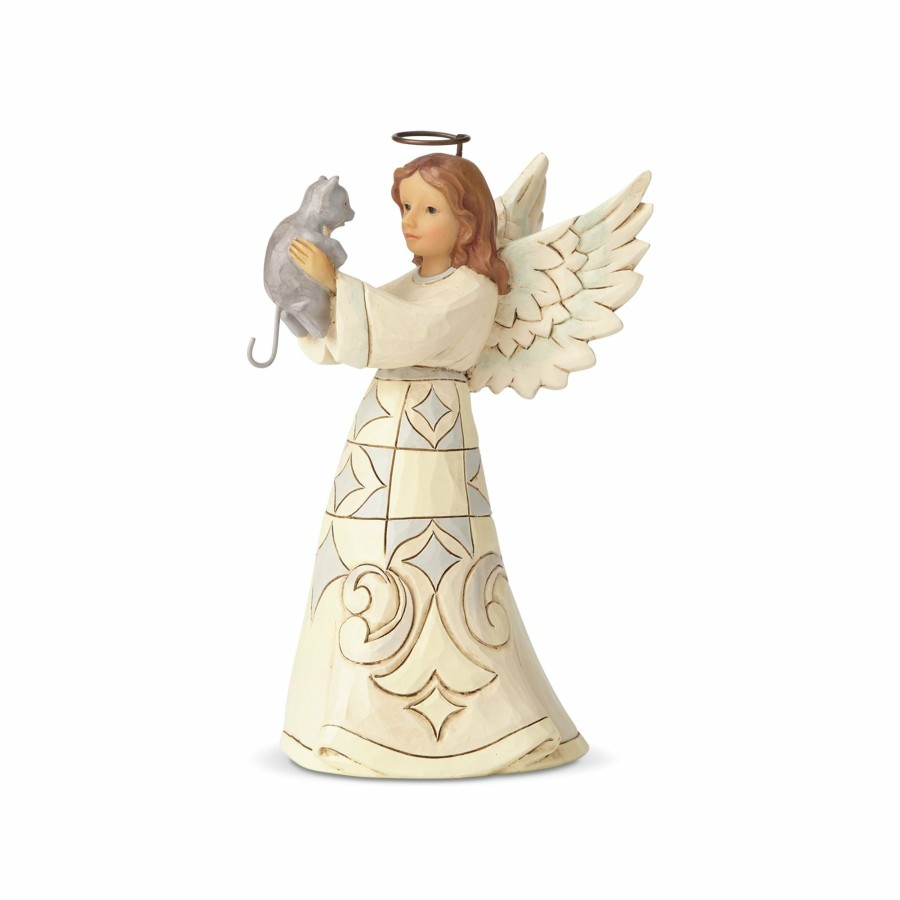 Decoration * | Outlet Heartwood Creek Pint Sized Angel With Cat