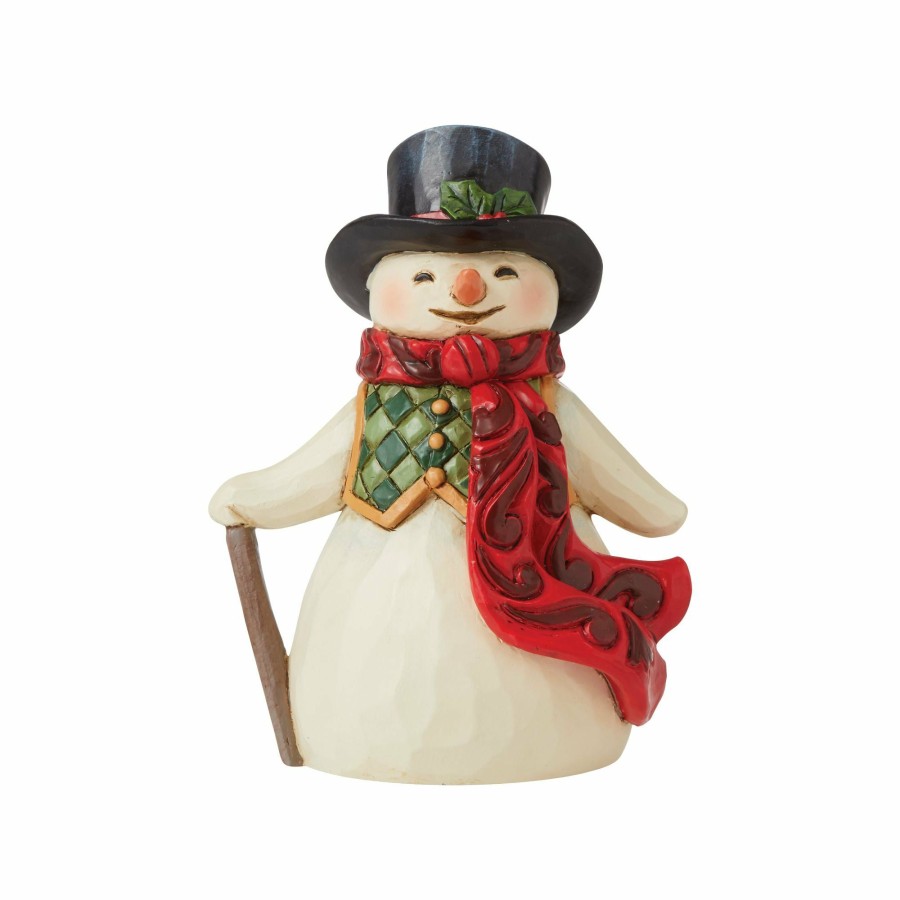 Decoration * | New Heartwood Creek Snowman With Long Scarf Mini