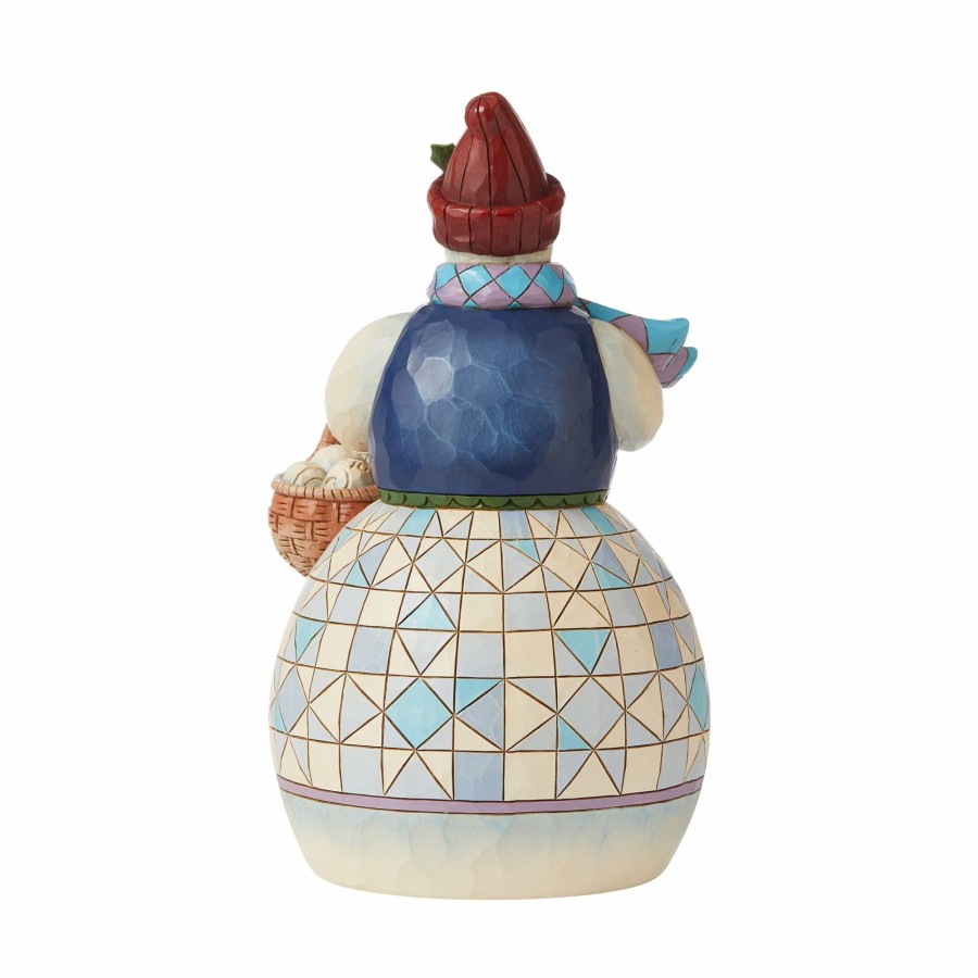 Decoration * | Discount Heartwood Creek Snowman/Basket Of Snowballs