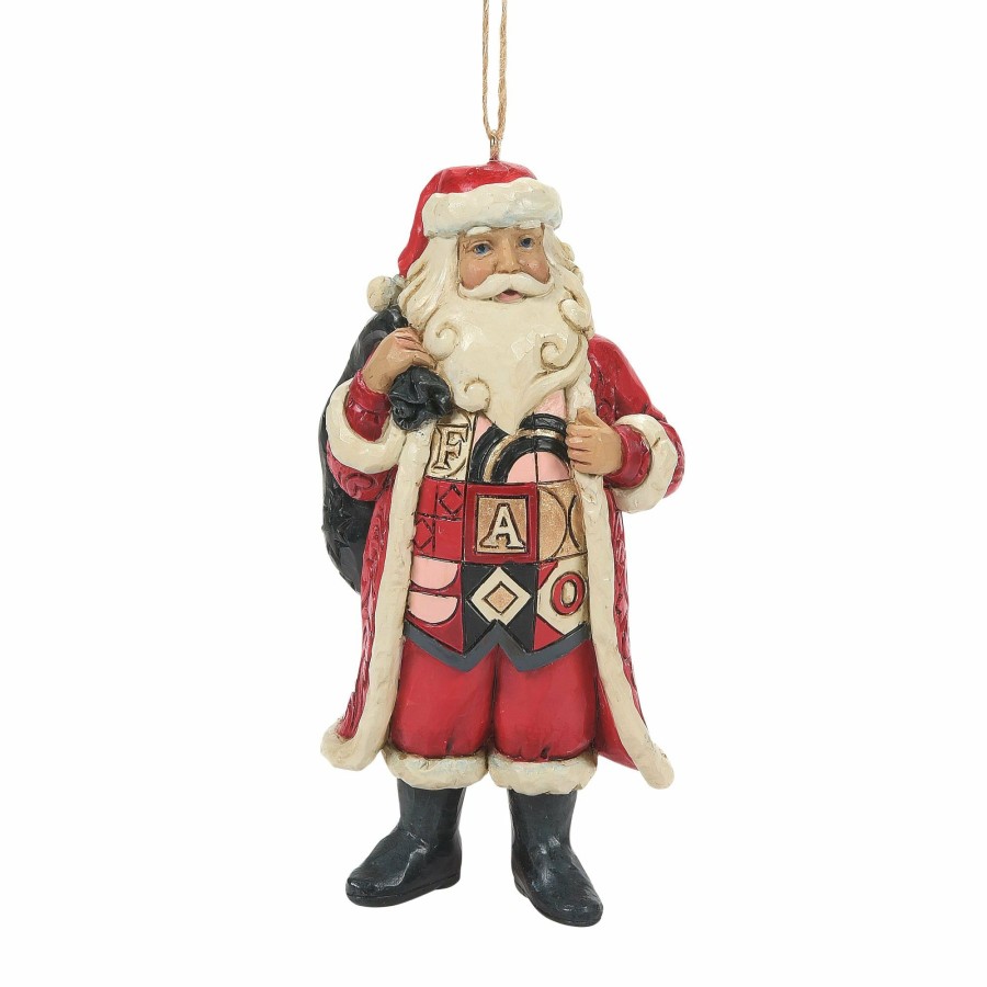 Ornaments * | New Fao Schwarz Santa W/ Fao Toy Bag Ornament