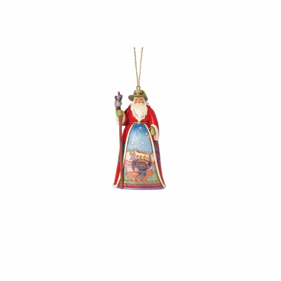 Ornaments * | Discount Heartwood Creek Australian Santa Ornament