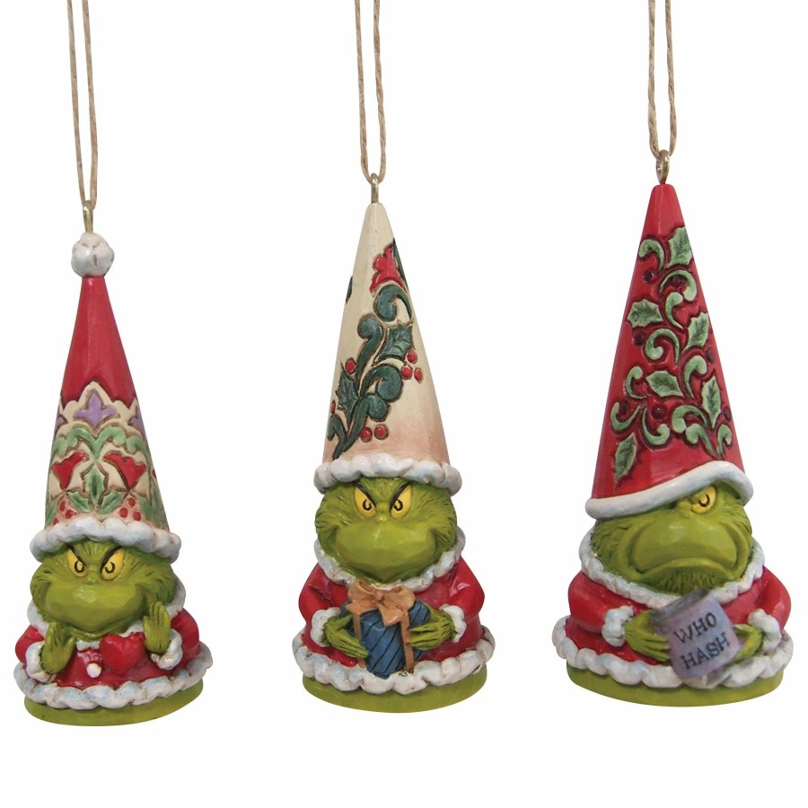 Ornaments * | New Set Of 3 Grinch Gnome Ornament