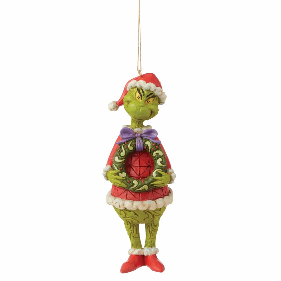 Ornaments * | New Grinch Holding Wreath Ornament