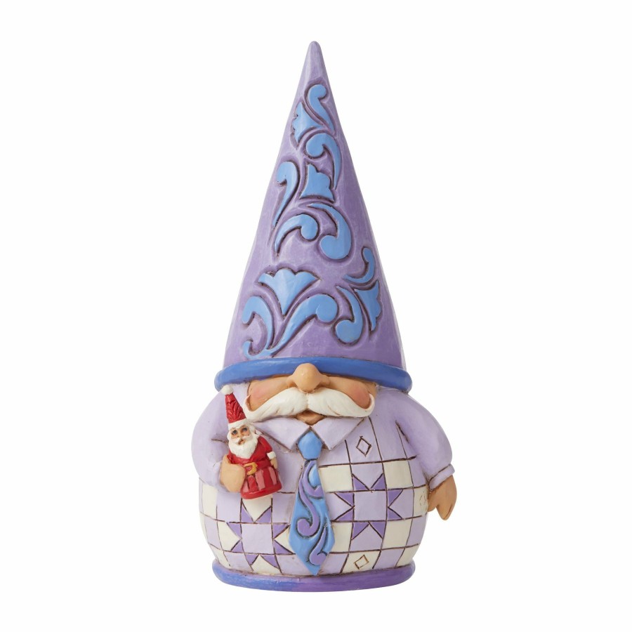 Gifts * | New Heartwood Creek Purple Gnome W/Santa