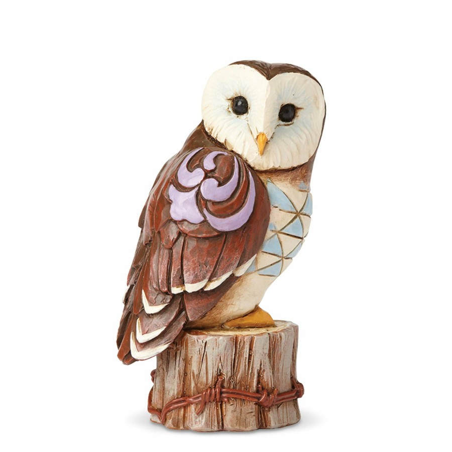 Decoration * | New Heartwood Creek Mini Owl On Tree Stump