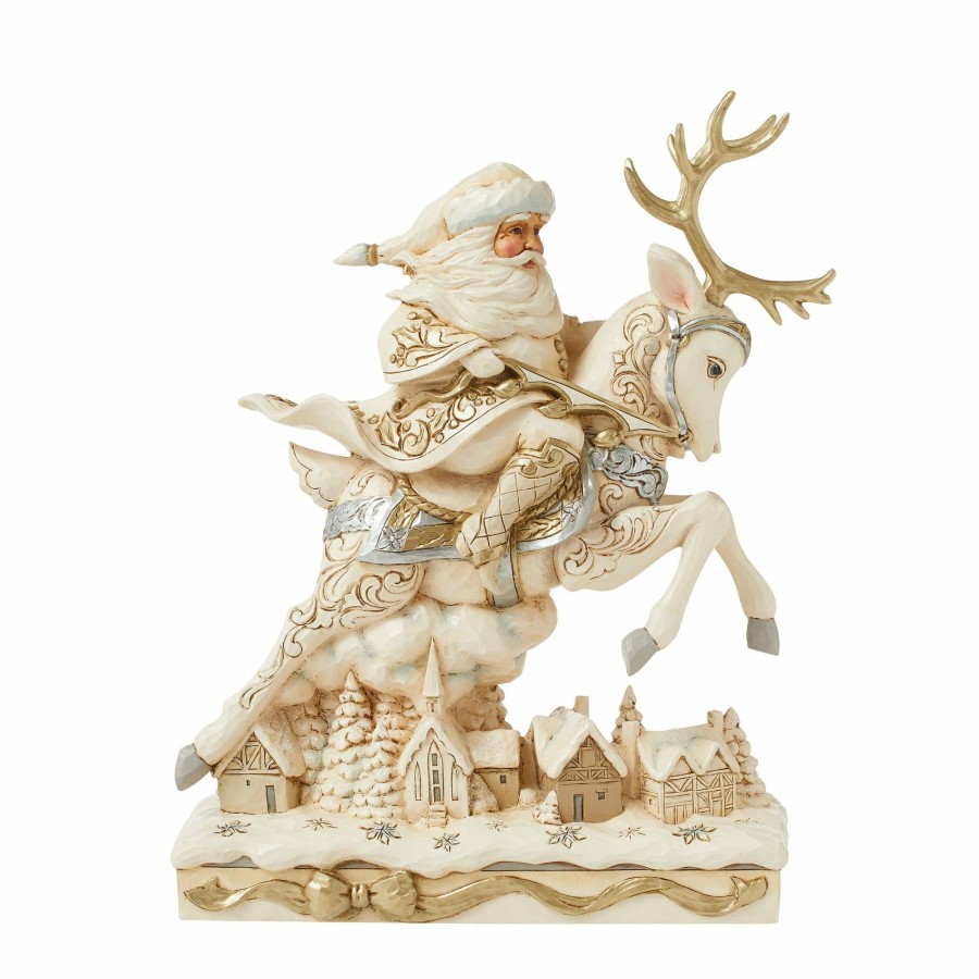 Decoration * | Shop Heartwood Creek Holiday Lustre Santa And Deer