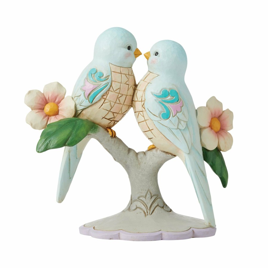 Gifts * | Discount Heartwood Creek Lovebirds On Floral Branches