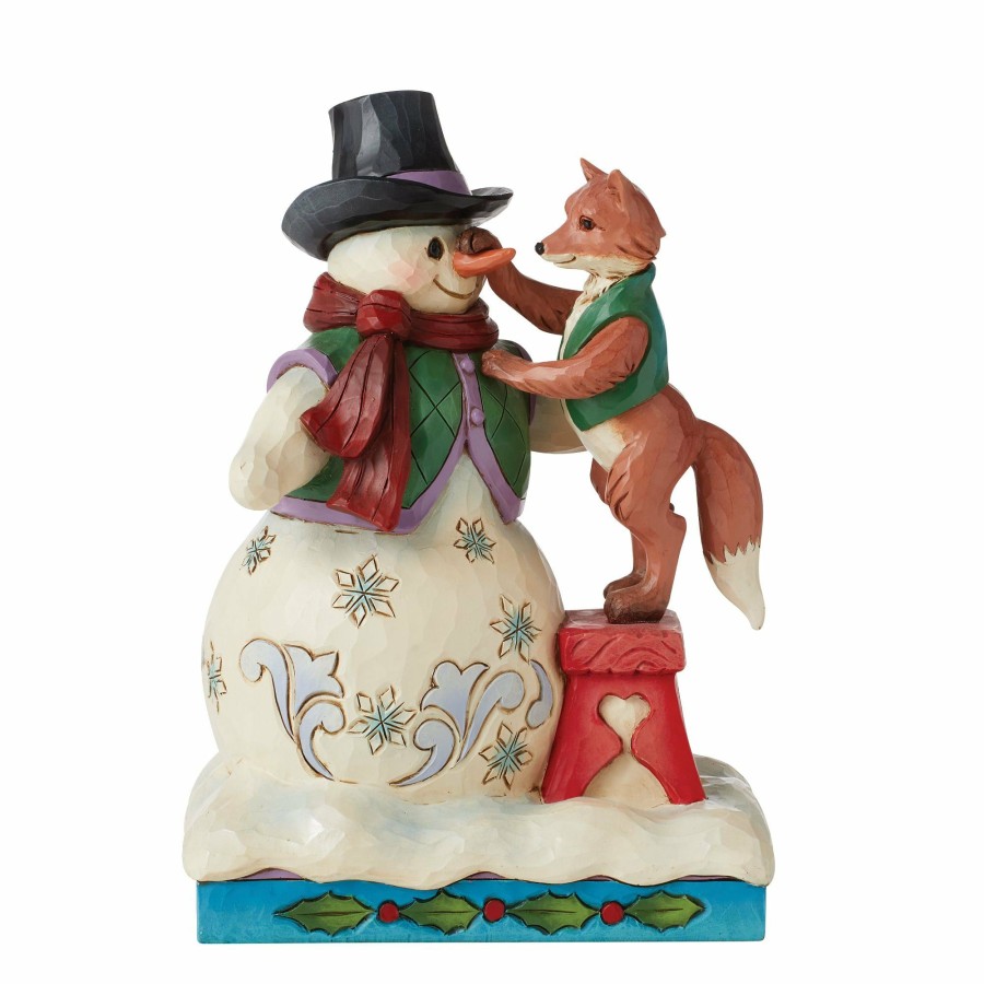 Decoration * | Outlet Heartwood Creek Snowman With Fox