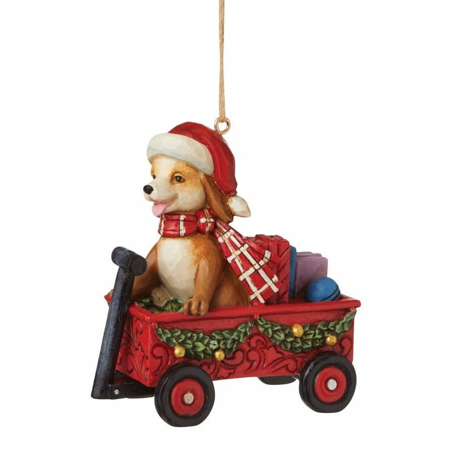 Ornaments * | Limited Edition Country Living Dog In Wagon Ornament