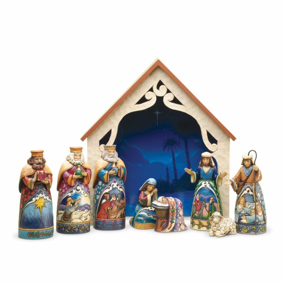 Decoration * | Discount Heartwood Creek Deluxe Mini Nativity 9 Pc Set