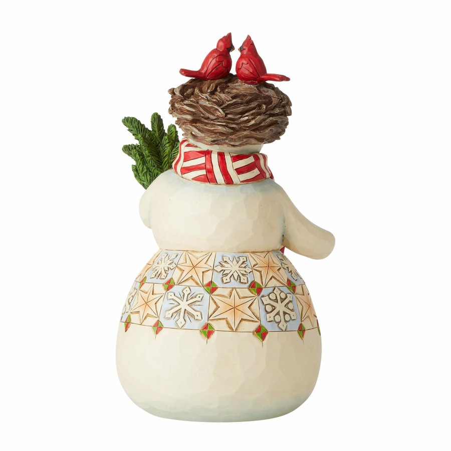 Decoration * | Outlet Heartwood Creek Snowman With Cardinal Nest