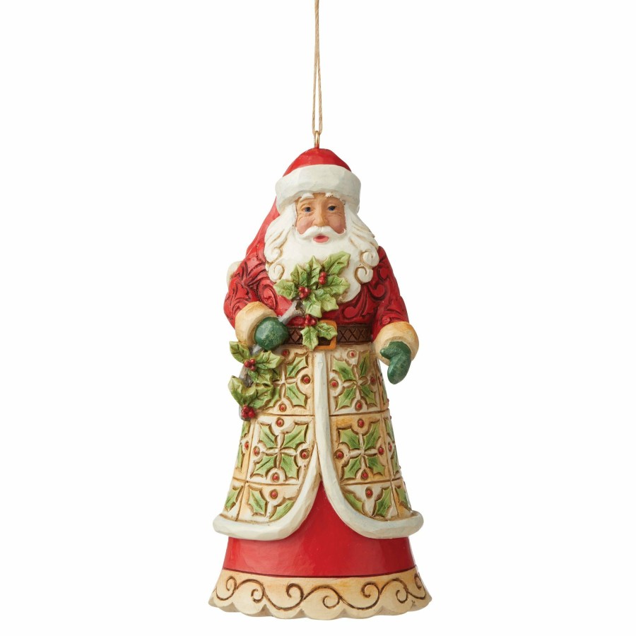 Ornaments * | Discount Heartwood Creek Santa With Holly Ornament