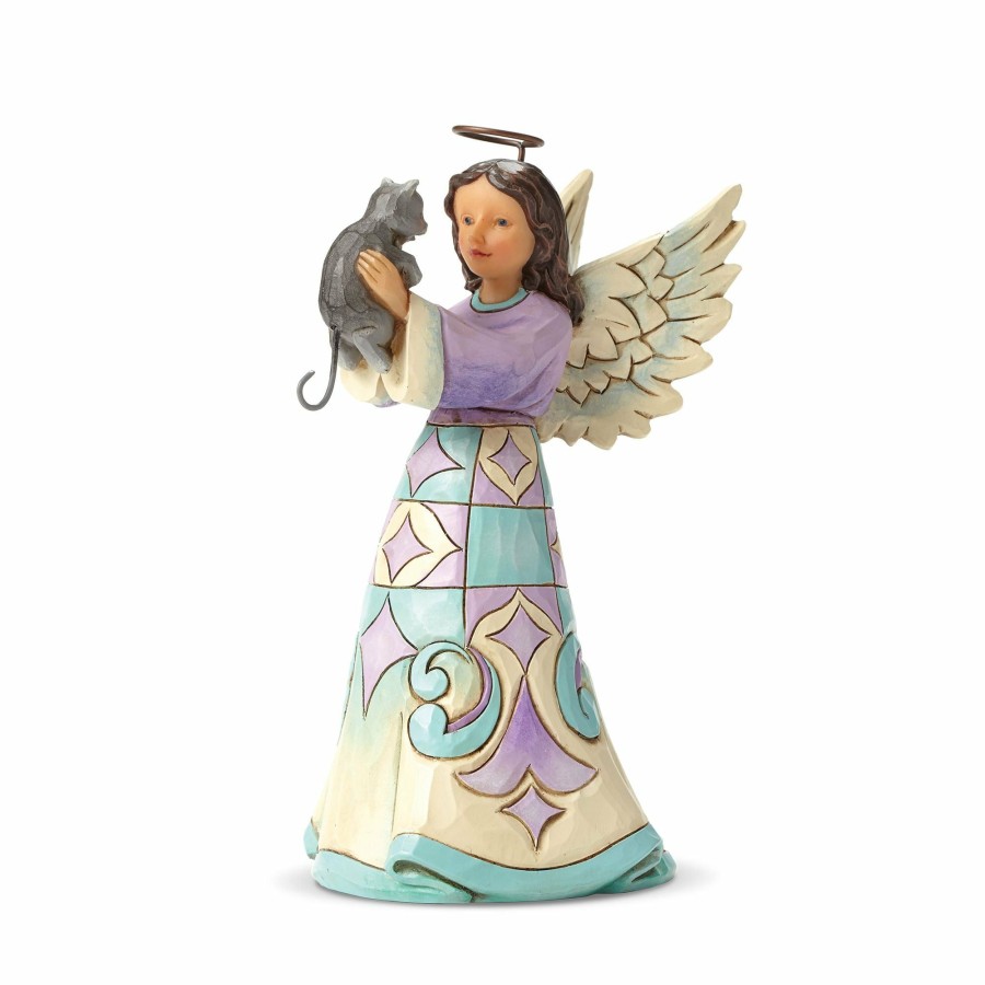 Decoration * | Shop Heartwood Creek Pint Sized Angel With Kitten