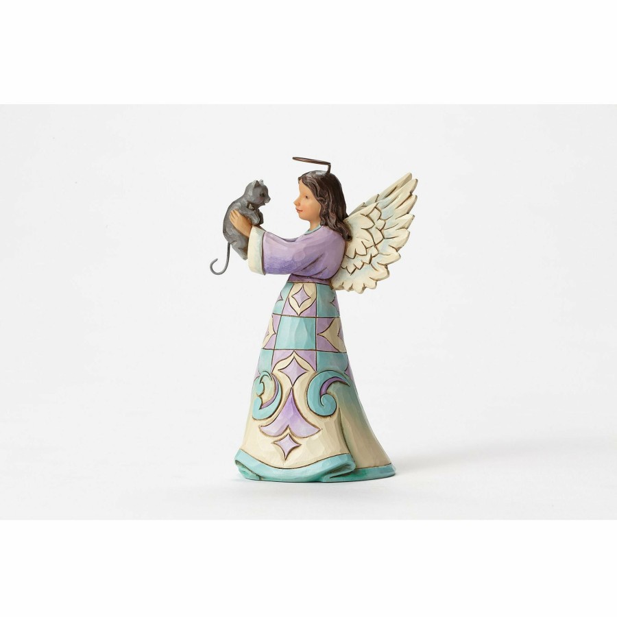 Decoration * | Shop Heartwood Creek Pint Sized Angel With Kitten