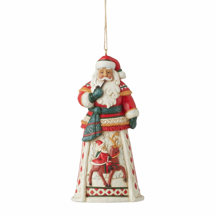 Ornaments * | Shop Heartwood Creek Lapland Santa Hanging Ornament