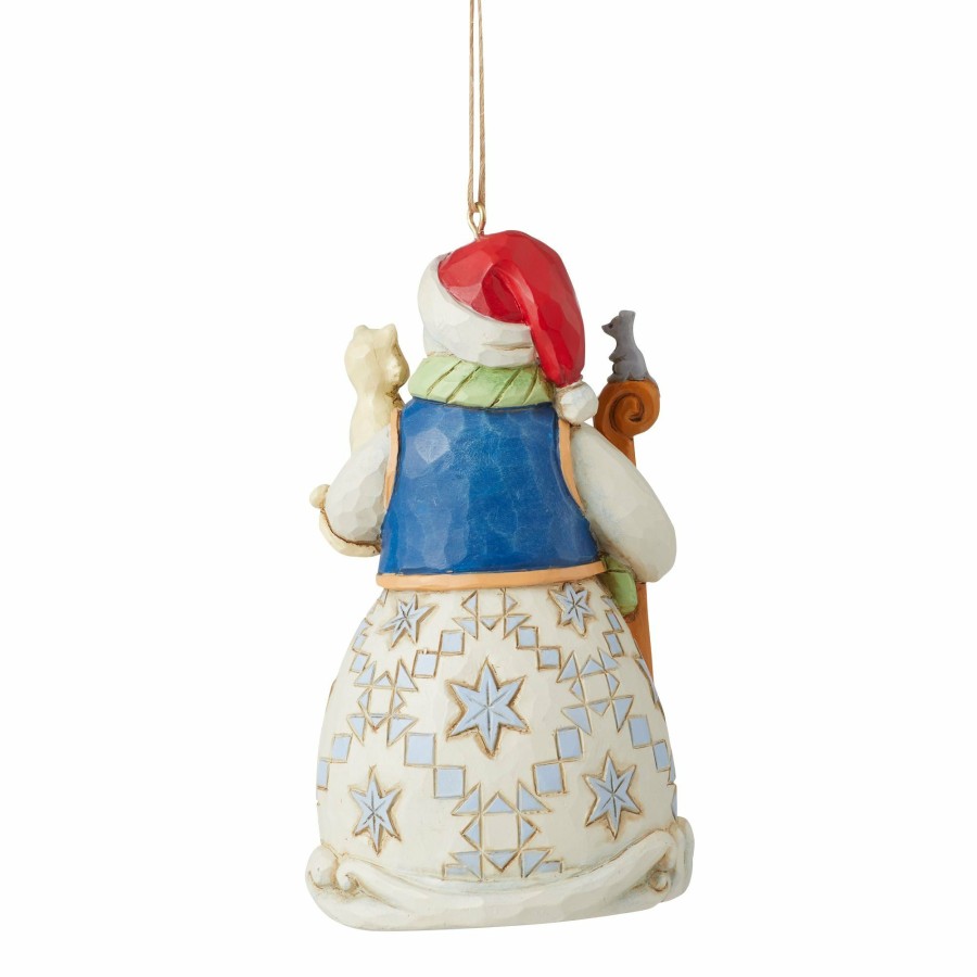 Ornaments * | Shop Heartwood Creek Snowman With Cat Ornament