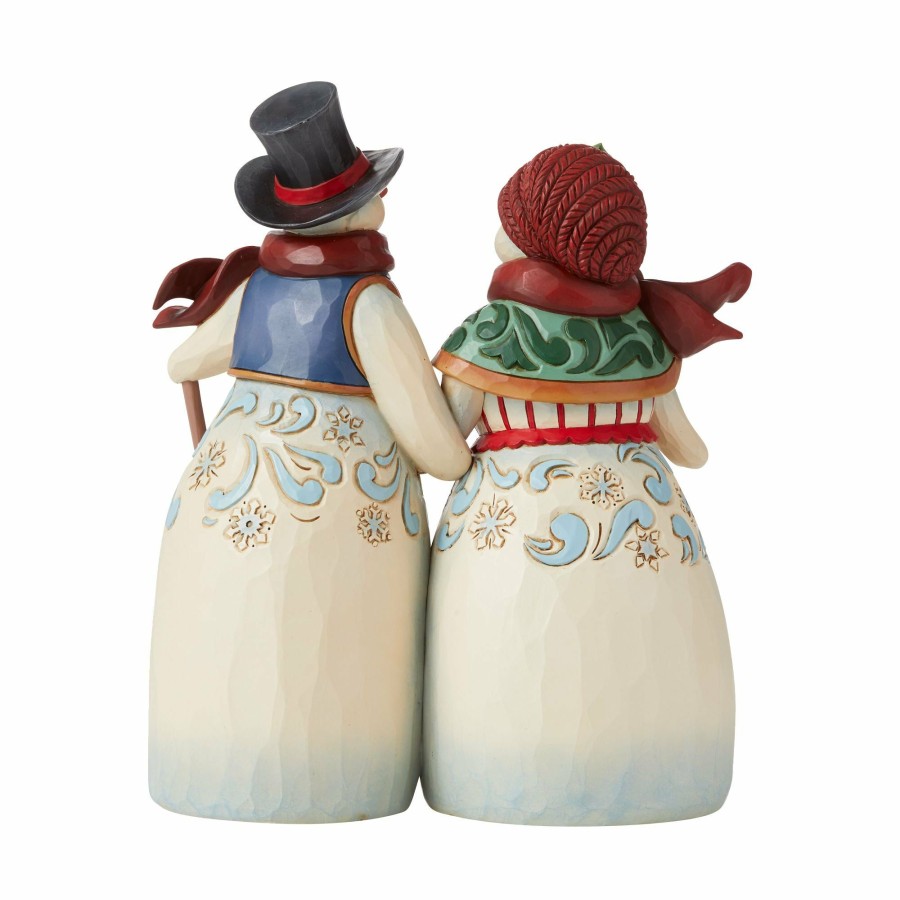 Decoration * | New Heartwood Creek Snowman Couple Holding Hands