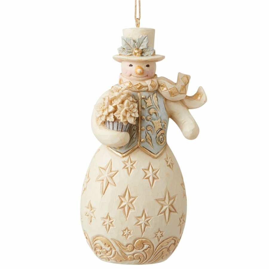 Decoration * | Shop Heartwood Creek Holiday Snowman/Flowers Orn