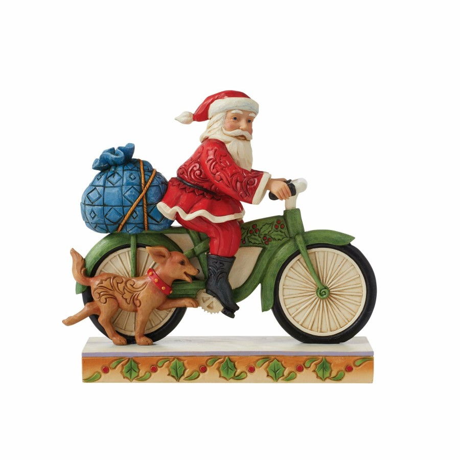 Decoration * | Limited Edition Heartwood Creek Santa Riding Bicycle