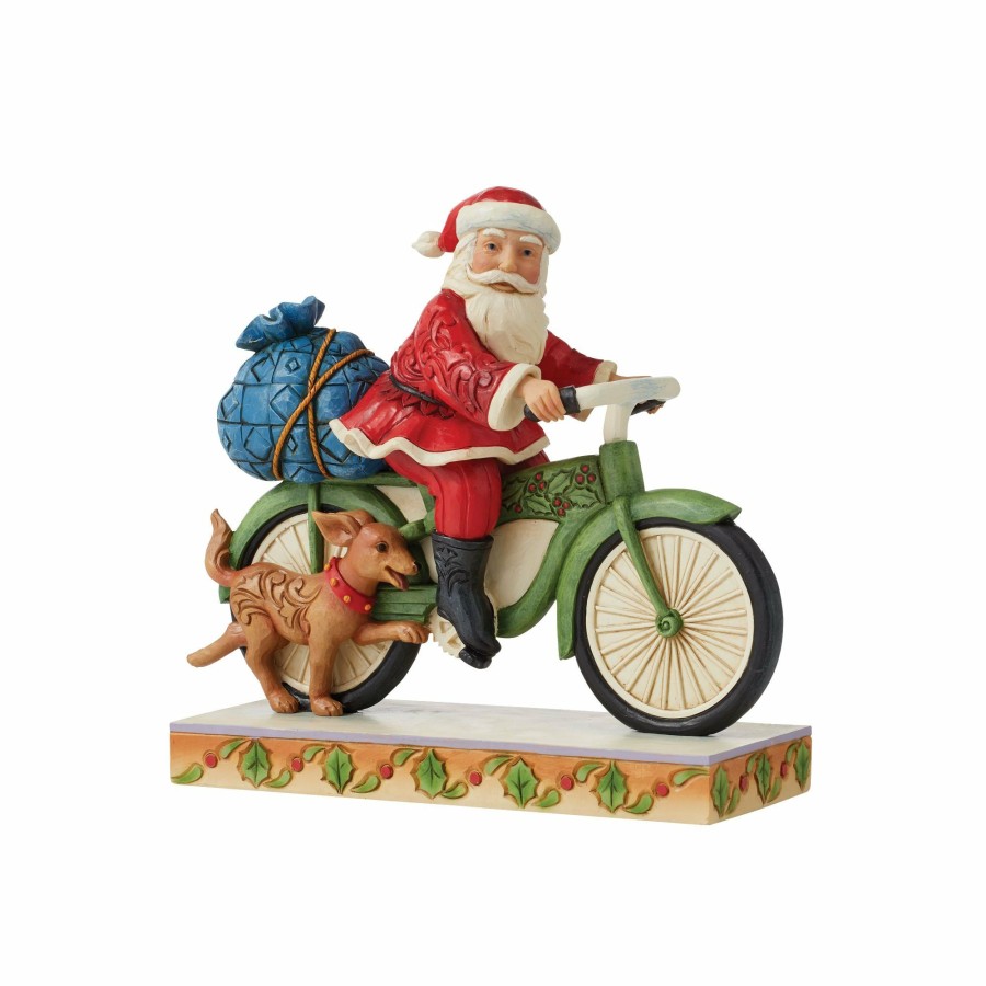 Decoration * | Limited Edition Heartwood Creek Santa Riding Bicycle