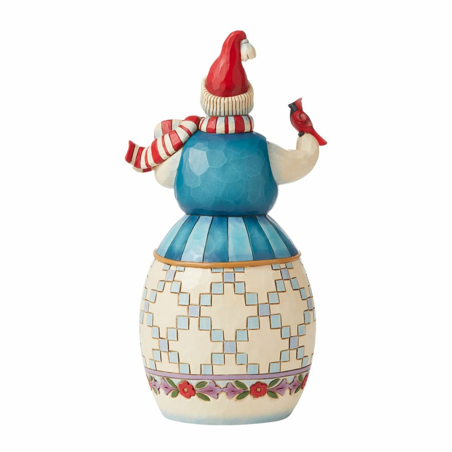 Decoration * | Discount Heartwood Creek Snowman With Cardinal