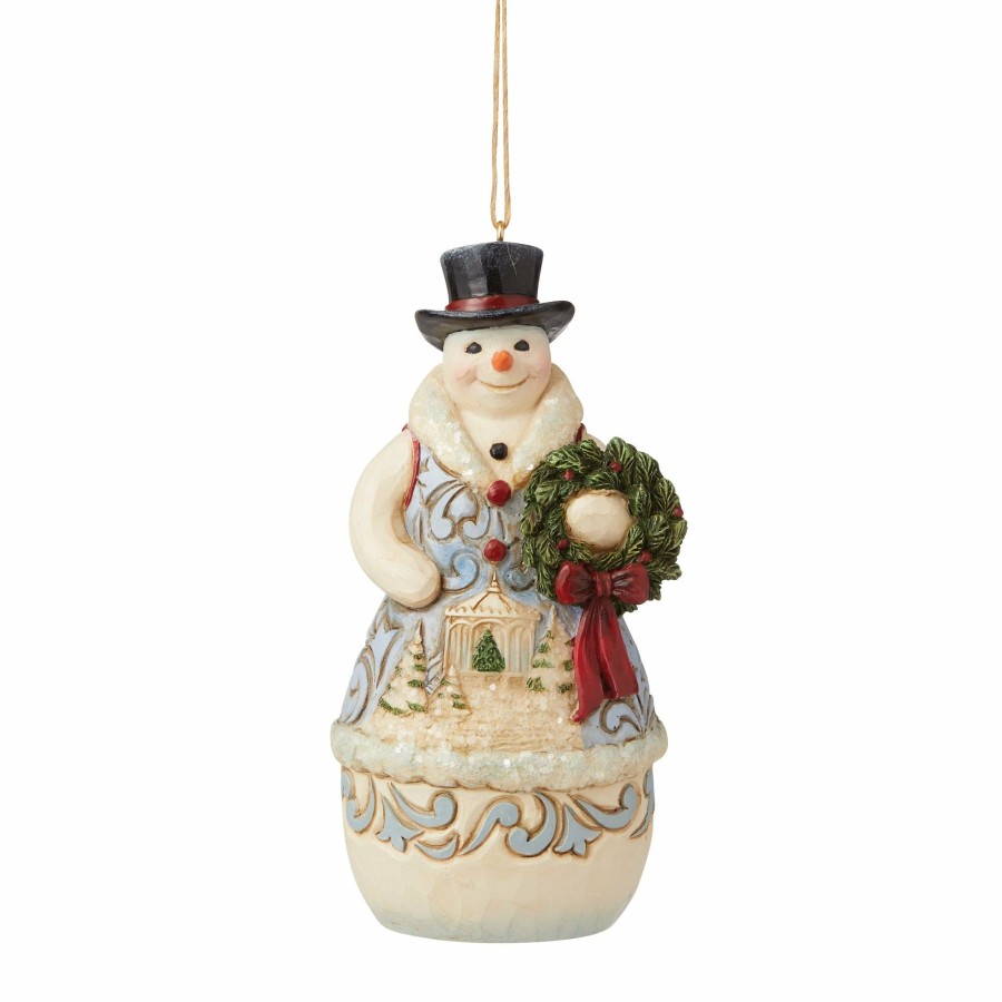 Decoration * | New Heartwood Creek Victorian Snowman/Wreath Orn