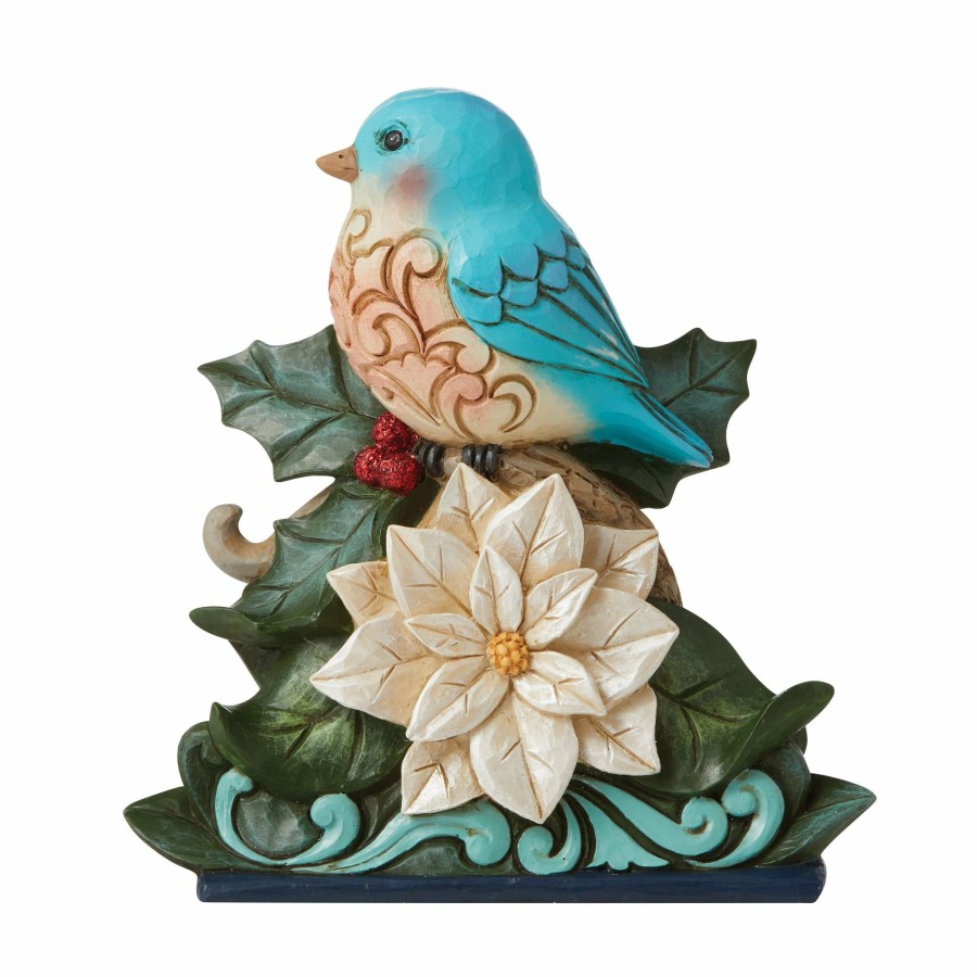 Gifts * | New Heartwood Creek Wonderland Bluebird/Poinsettia