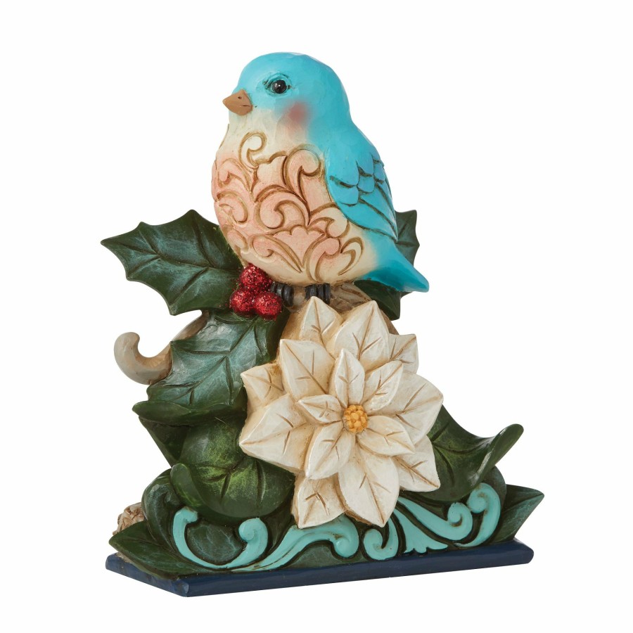 Gifts * | New Heartwood Creek Wonderland Bluebird/Poinsettia