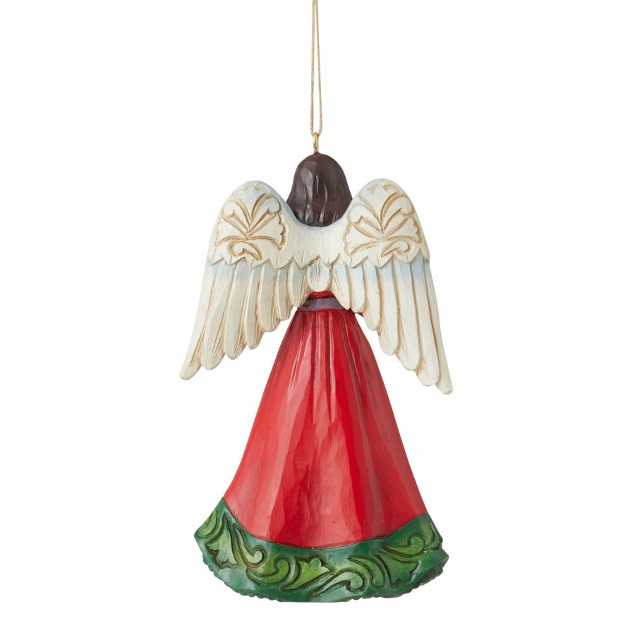 Gifts * | Shop Heartwood Creek Angel With Holly Ornament