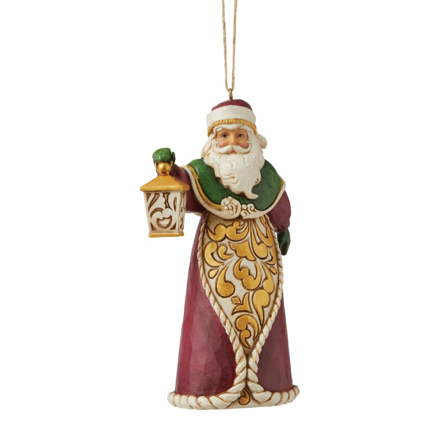 Decoration * | New Heartwood Creek Santa With Lantern Ornament