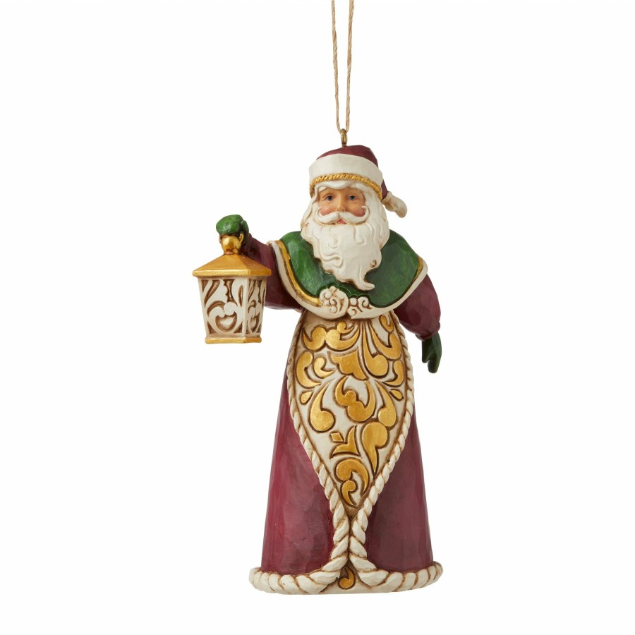 Decoration * | New Heartwood Creek Santa With Lantern Ornament