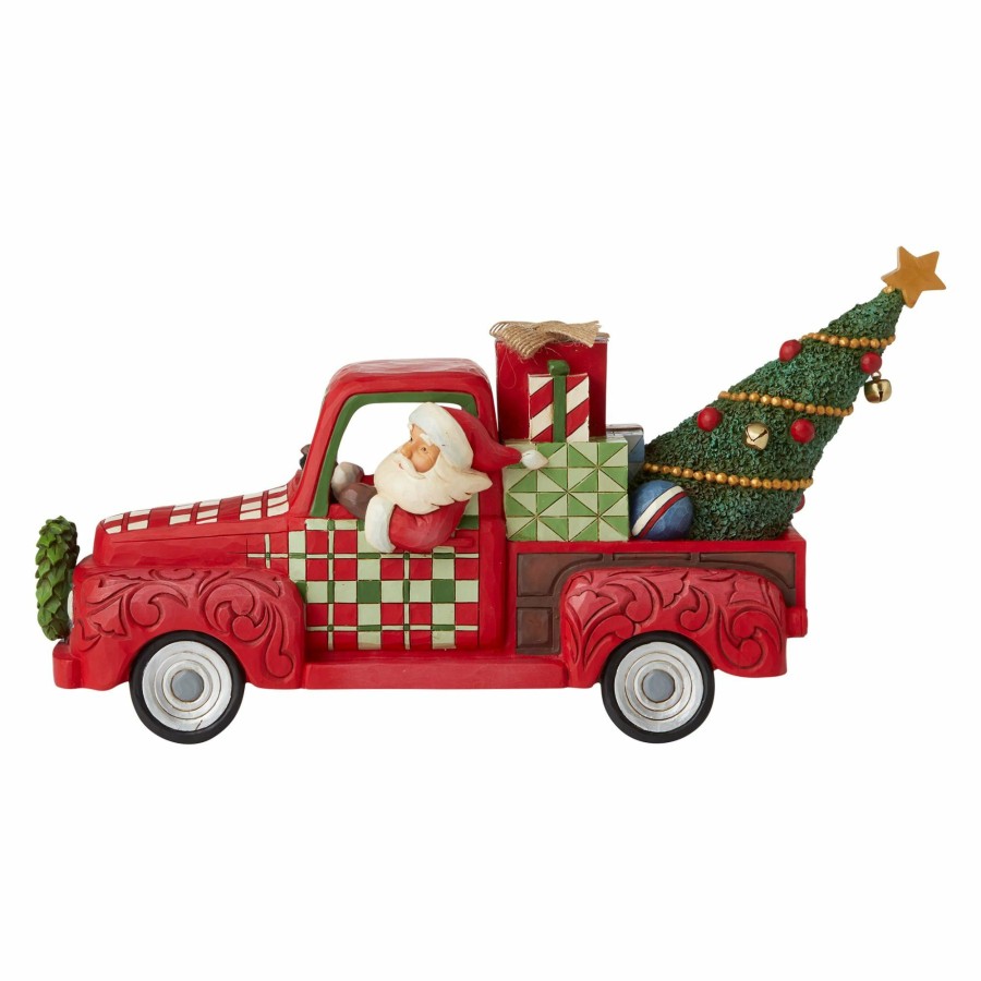 Decoration * | Discount Country Living Santa In Red Truck