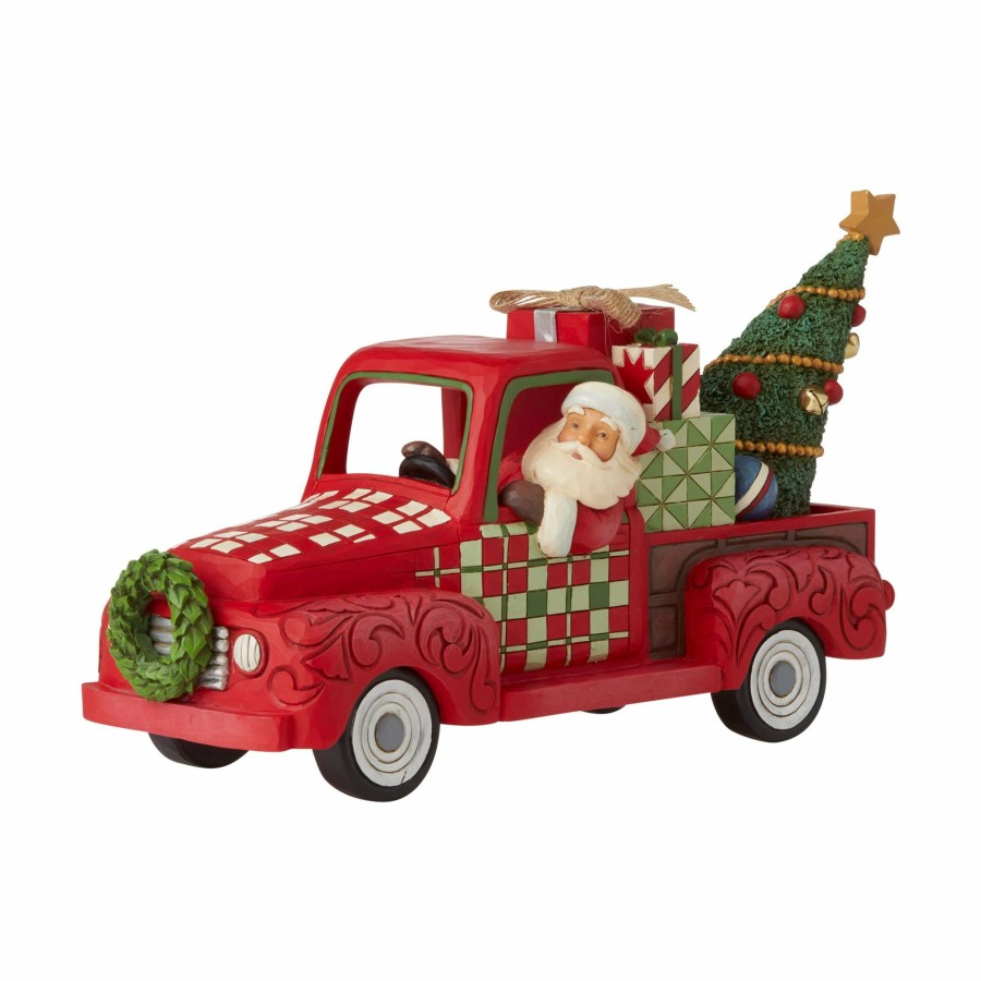 Decoration * | Discount Country Living Santa In Red Truck