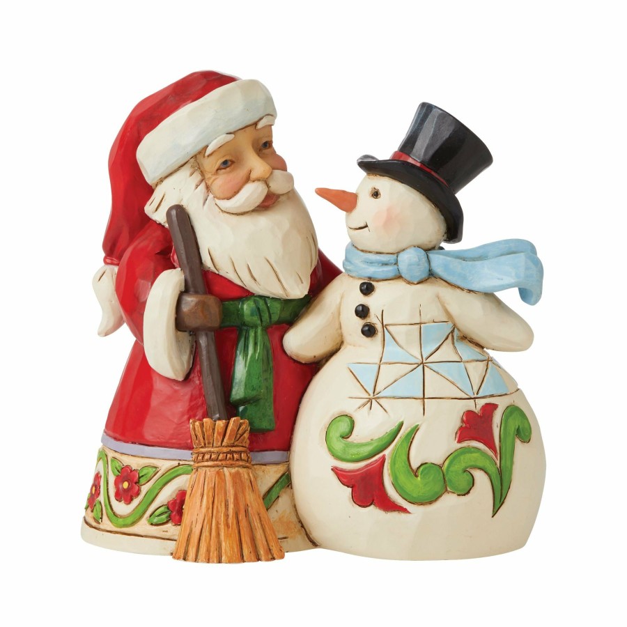 Decoration * | Limited Edition Heartwood Creek Santa And Snowman Pint Sized