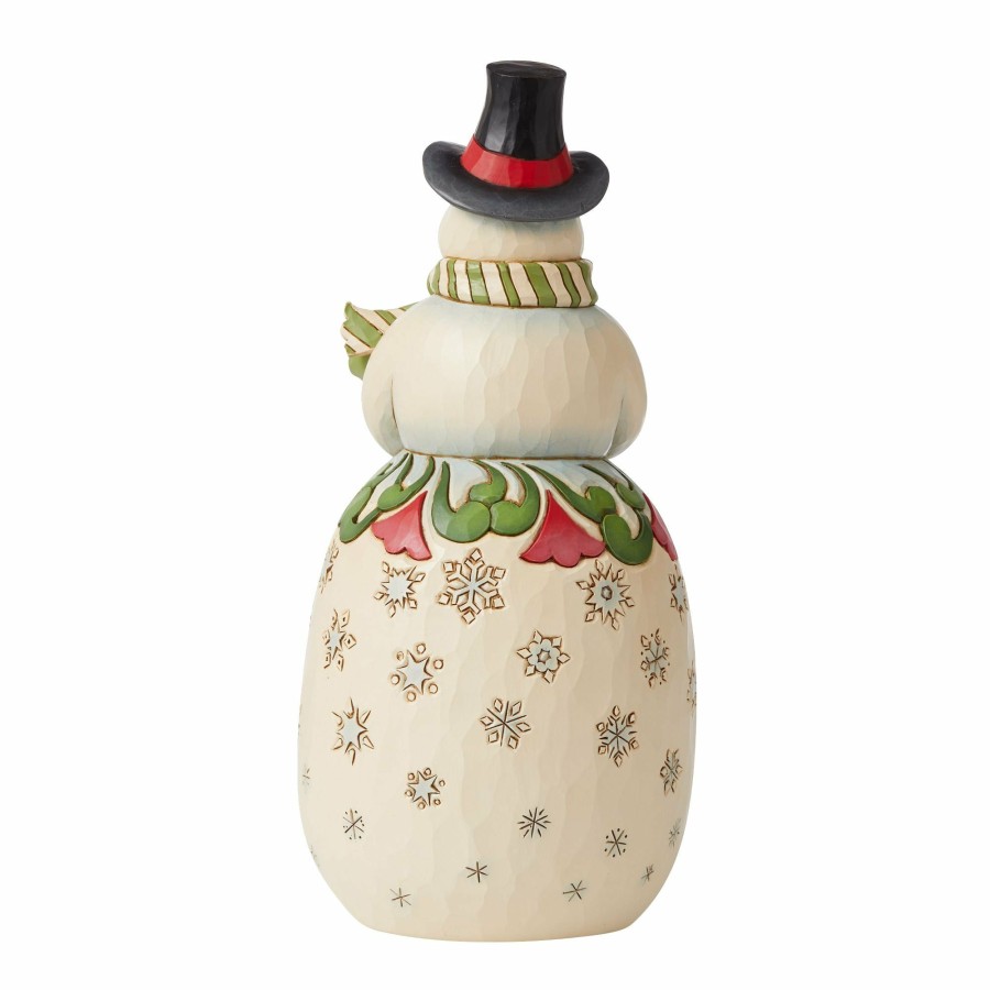 Decoration * | Shop Heartwood Creek Snowman Holding Cardinals Nest