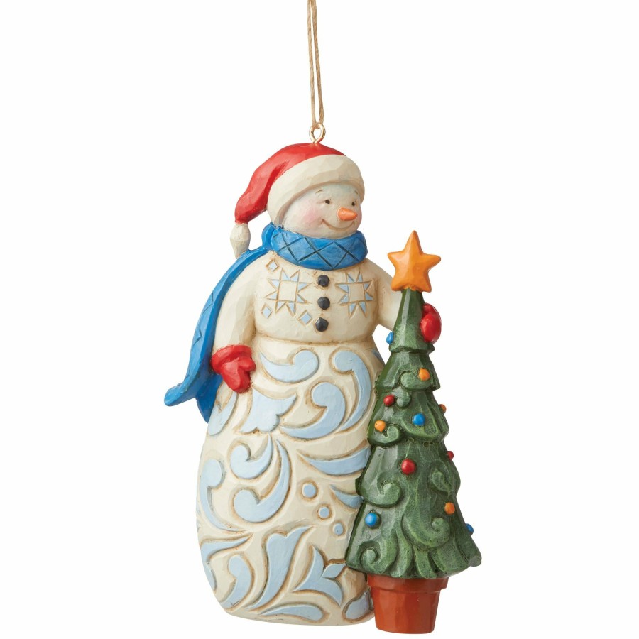 Decoration * | New Heartwood Creek Snowman With Tree Ornament