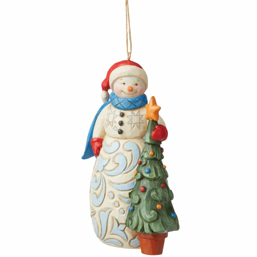 Decoration * | New Heartwood Creek Snowman With Tree Ornament