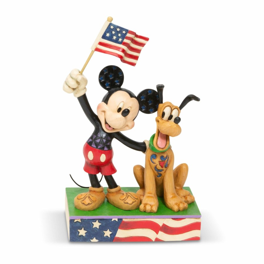 Gifts * | New Disney Traditions Mickey And Pluto Patriotic