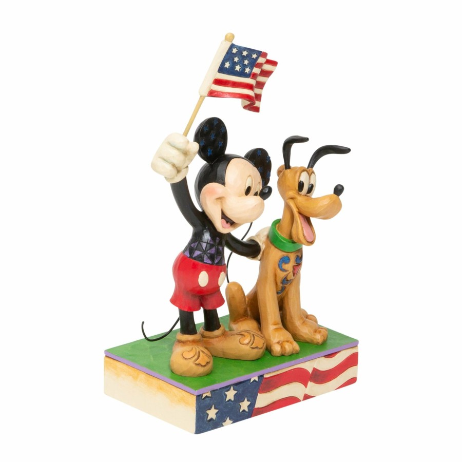 Gifts * | New Disney Traditions Mickey And Pluto Patriotic