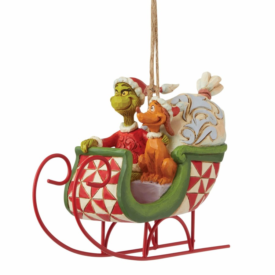 Ornaments * | New Grinch/Max In Sleigh Ornament