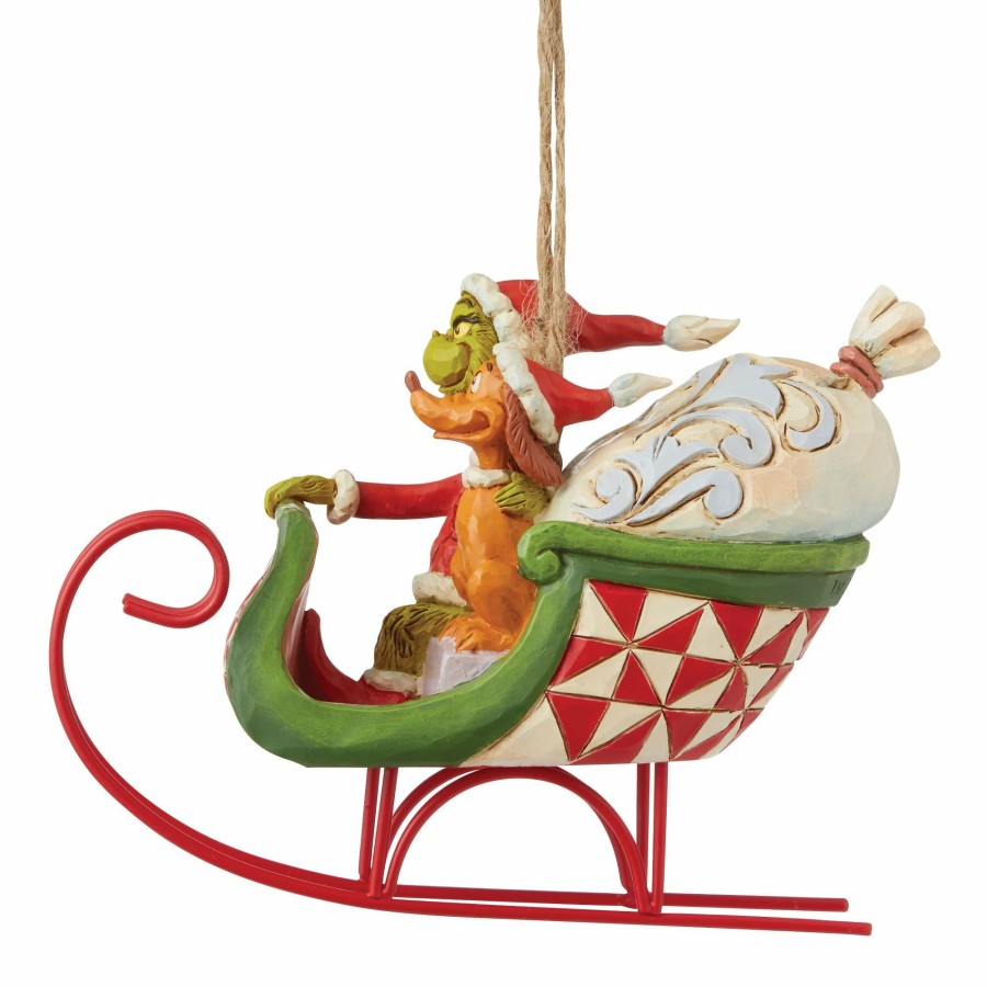 Ornaments * | New Grinch/Max In Sleigh Ornament