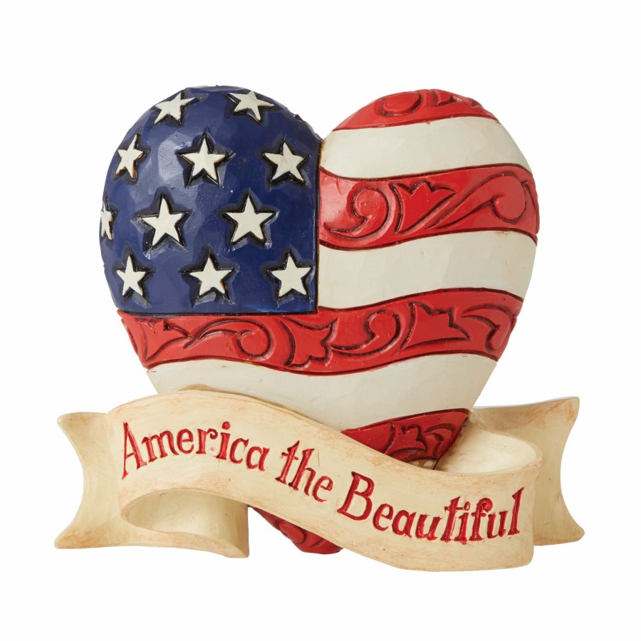 Decoration * | Shop Heartwood Creek Mini Patriotic Beautiful Heart