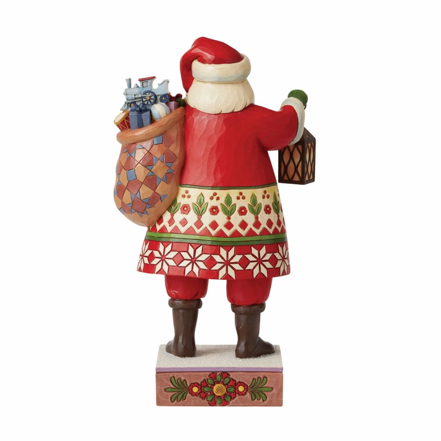 Decoration * | Shop Heartwood Creek Santa With Lantern And Toy Bag